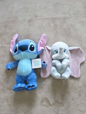 Disney Baby Plush Stitch and Ty Disney Dumbo Set